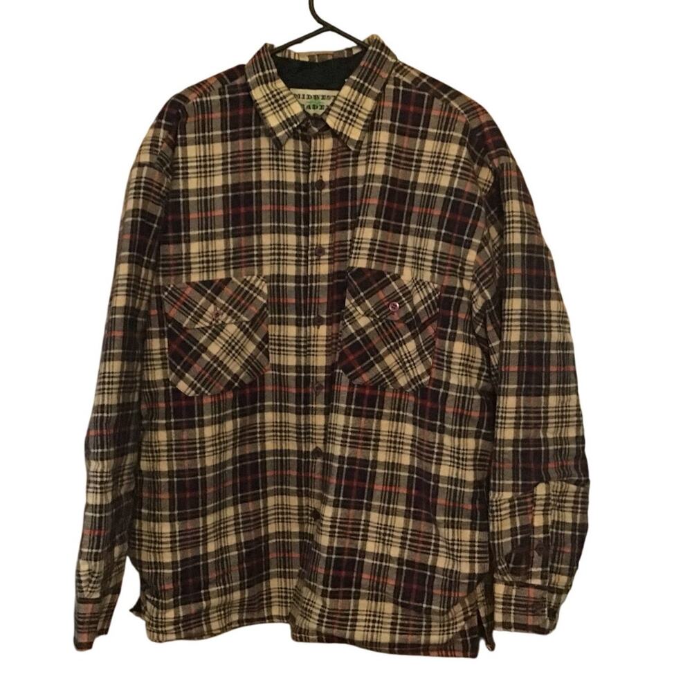 Vintage Midwest Traders Plaid Quilted Lined Shacket 100% Cotton Large